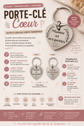 porte-clés métal rond ou coeur