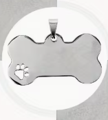 Médaillon animaux — os en métal avec patte