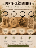 porte-clés bois rond,coeur,ovale ou rectangulaire