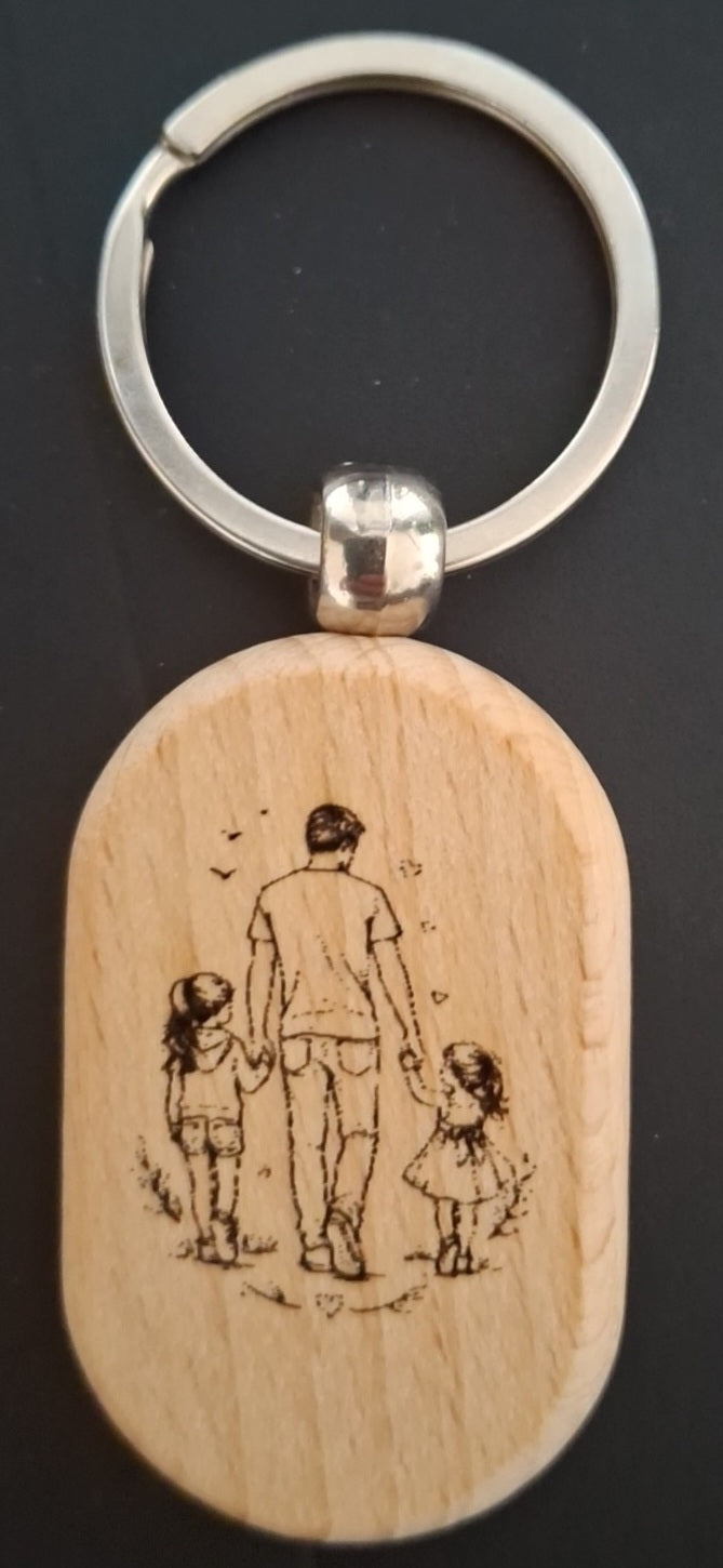 porte-clés bois rond,coeur,ovale ou rectangulaire