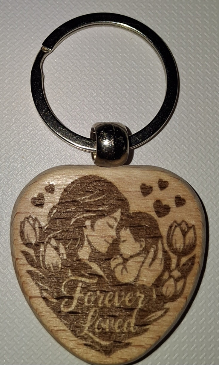 porte-clés bois rond,coeur,ovale ou rectangulaire