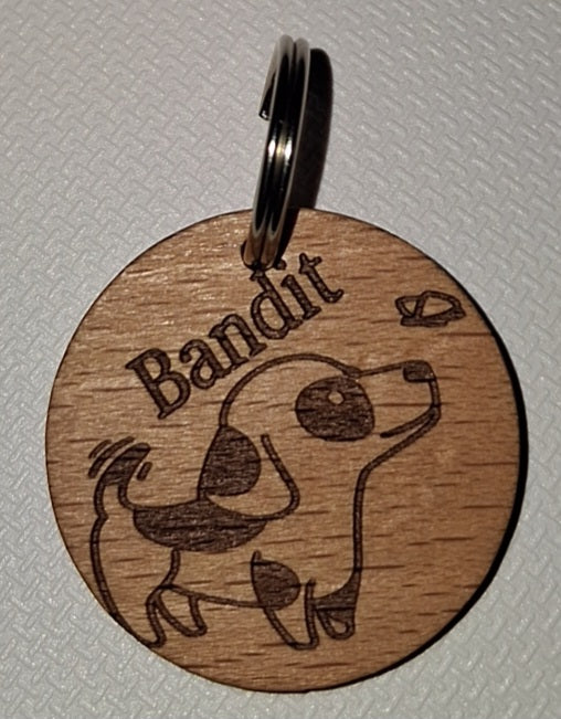Médaillon animaux — Bois (forme os ou ronde)