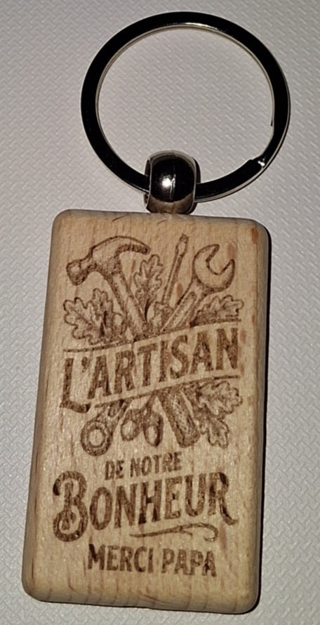 porte-clés bois rond,coeur,ovale ou rectangulaire