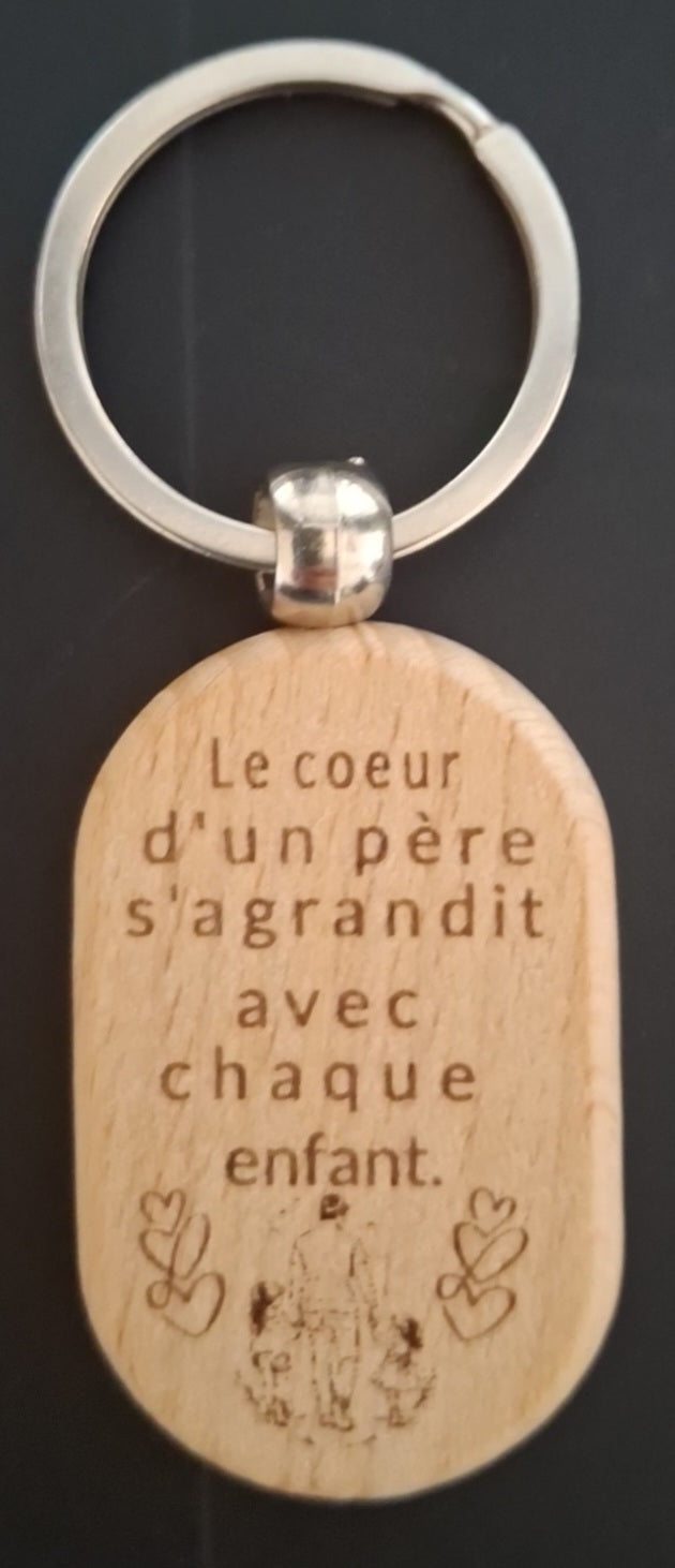 porte-clés bois rond,coeur,ovale ou rectangulaire