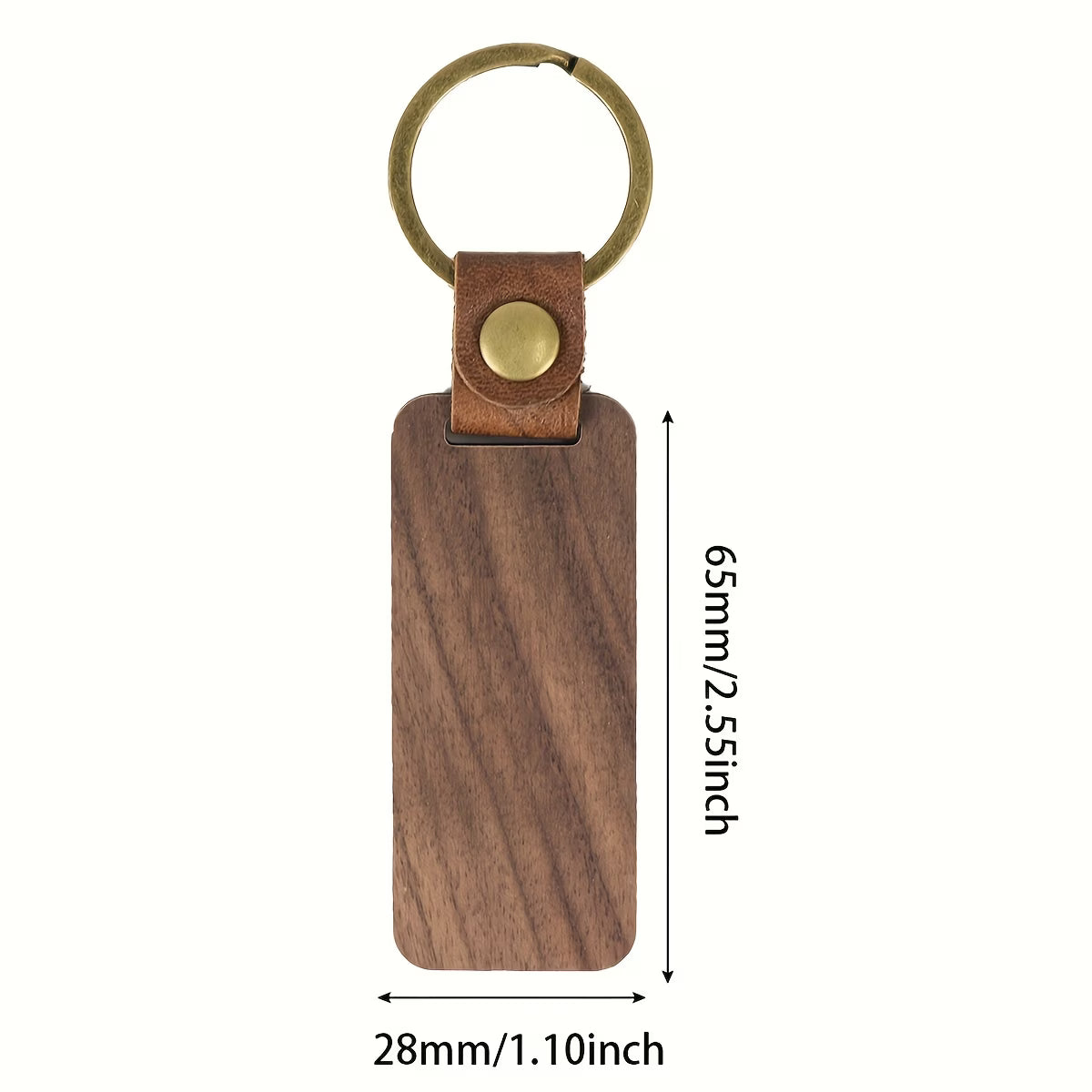 Porte-clés bois & cuir clair ou foncé