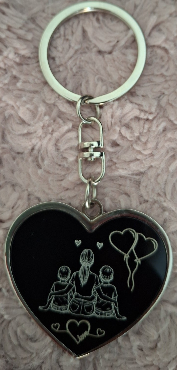 Porte-clé coeur double