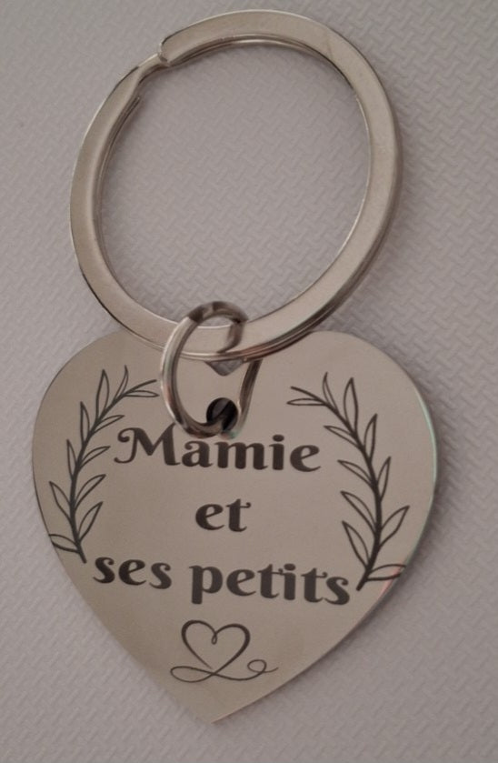 porte-clés métal rond ou coeur